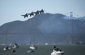 Get on-board an Angel Island Ferry Blue Angel Air Show Cruise for thrills and excitement!